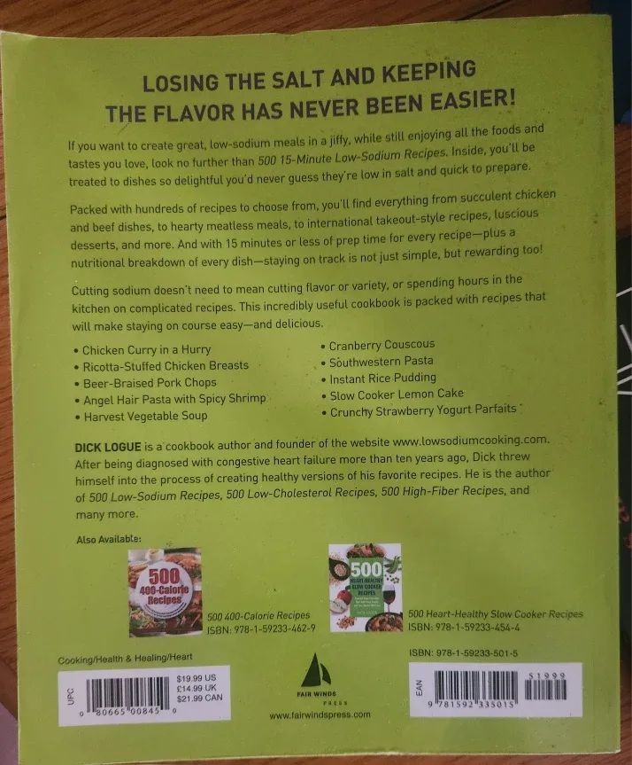 500 15-Minute Low Sodium Recipes by Dick Logue image indicator(2)