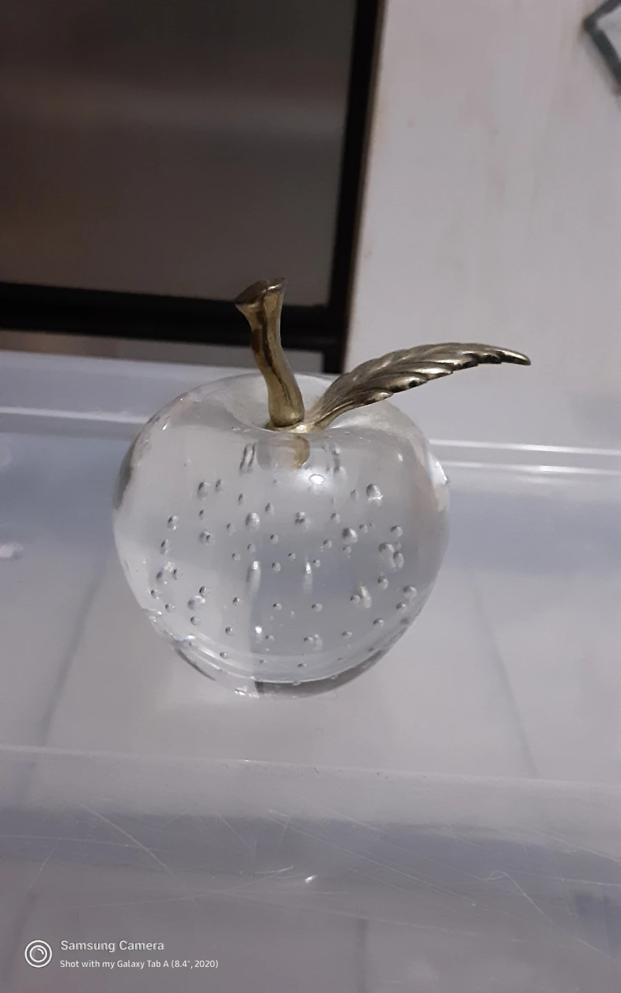 Crystal Apple Paperweight
