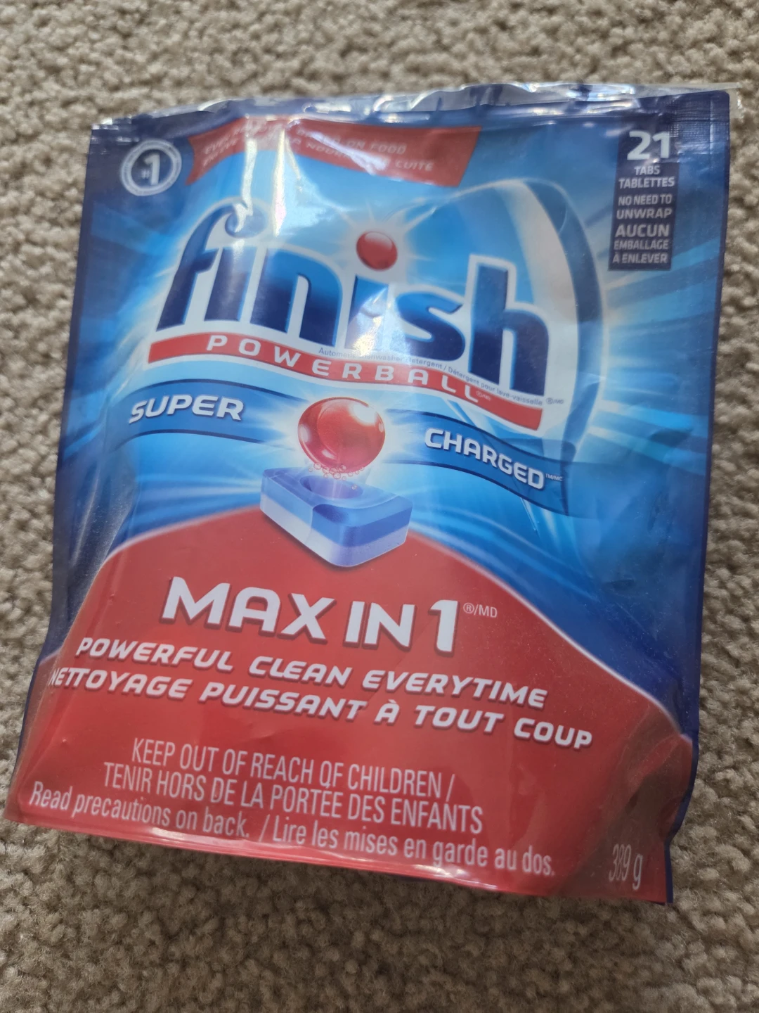 Finish Powerball Max in 1 Dishwasher Tabs, 14 count