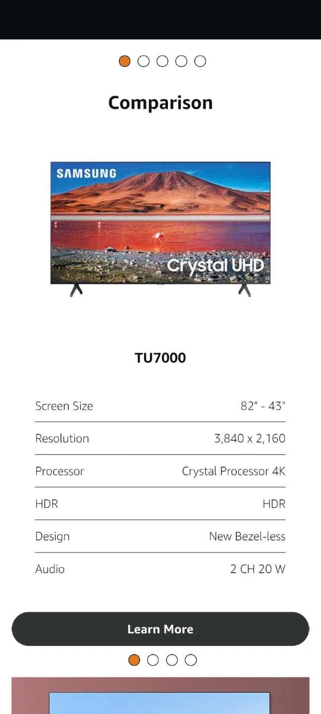 Samsung TU7000 43" Crystal UHD 4K Smart TV image indicator(2)