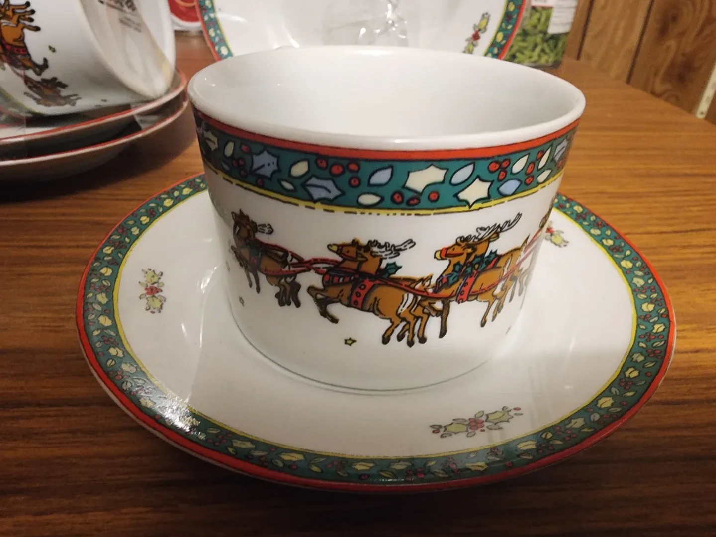 Vintage Christmas Cup & Saucer Set