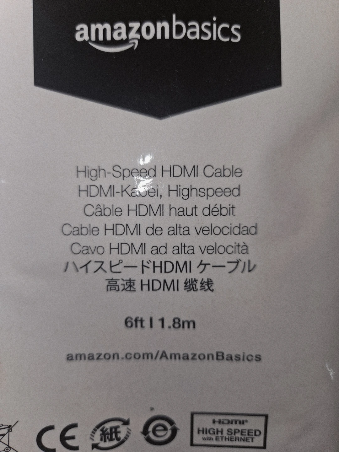 New AmazonBasics High-Speed HDMI Cable 6ft