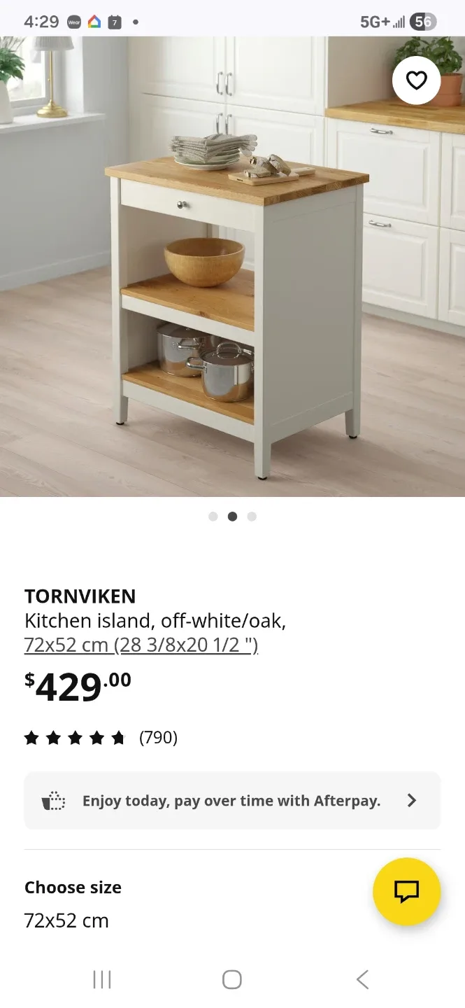 Excellent conditon ikea tornviken kitchen island butcher block. image indicator(10)