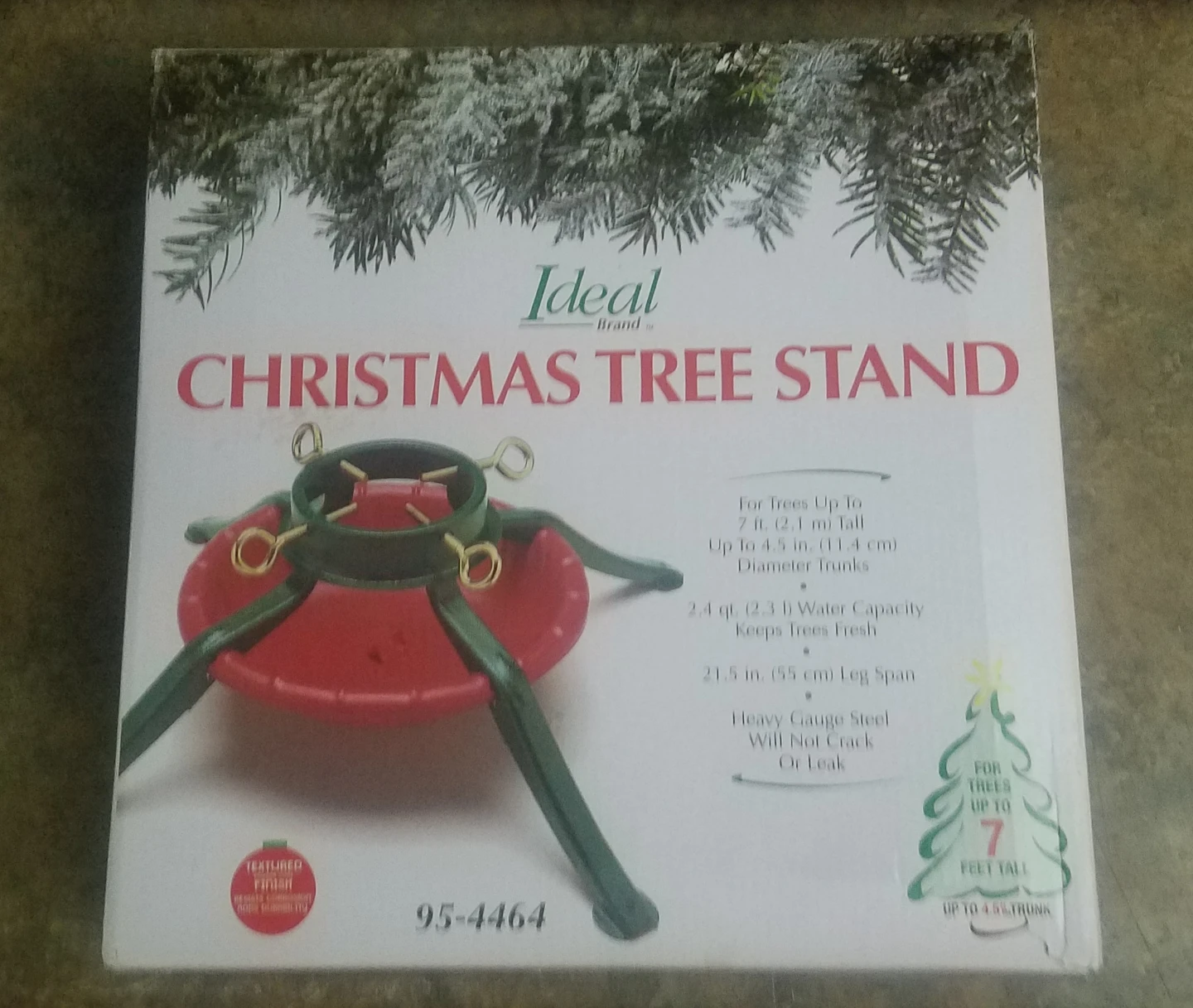 Ideal Red and Green Old School Metal Christmas Tree Stand