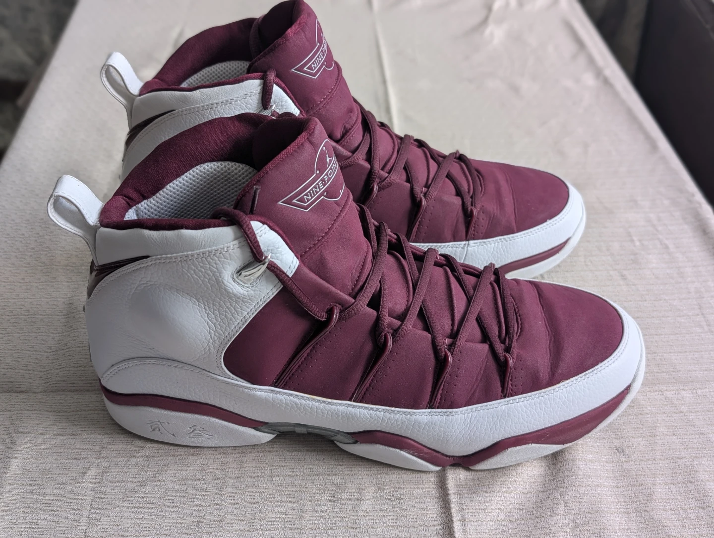Jordan Nine Point Five Burgundy/White Shoes - photo 3