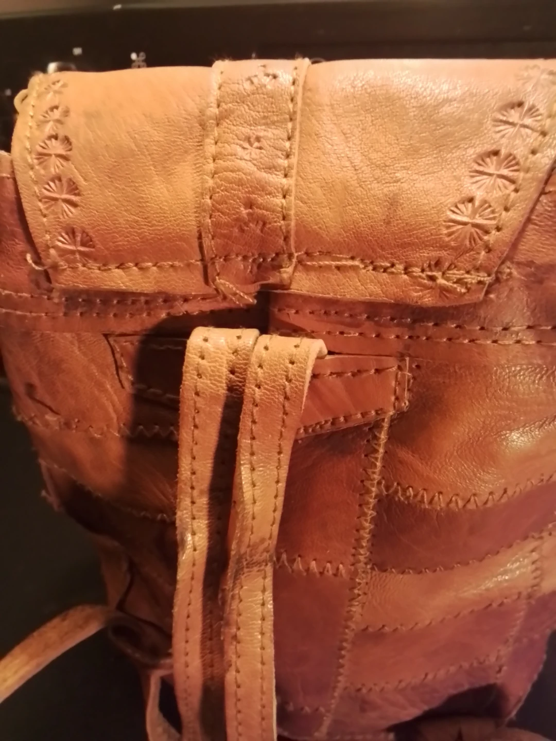 Leather Patchwork Backpack - photo 5