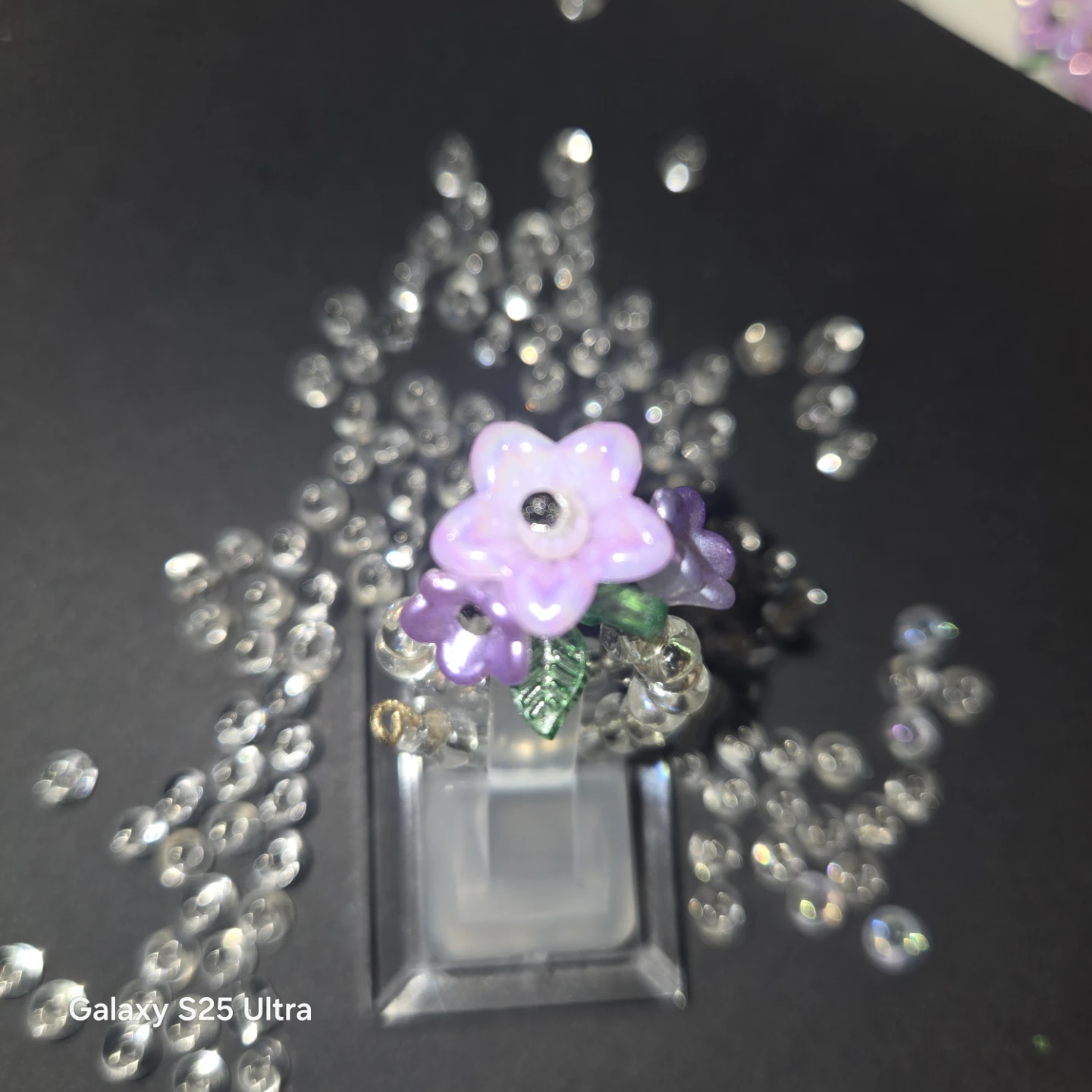 Handmade Floral Beaded Ring