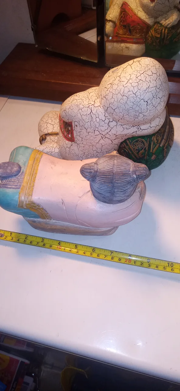 2 Vintage Folk Art Carved Ladies on Couch image indicator(7)