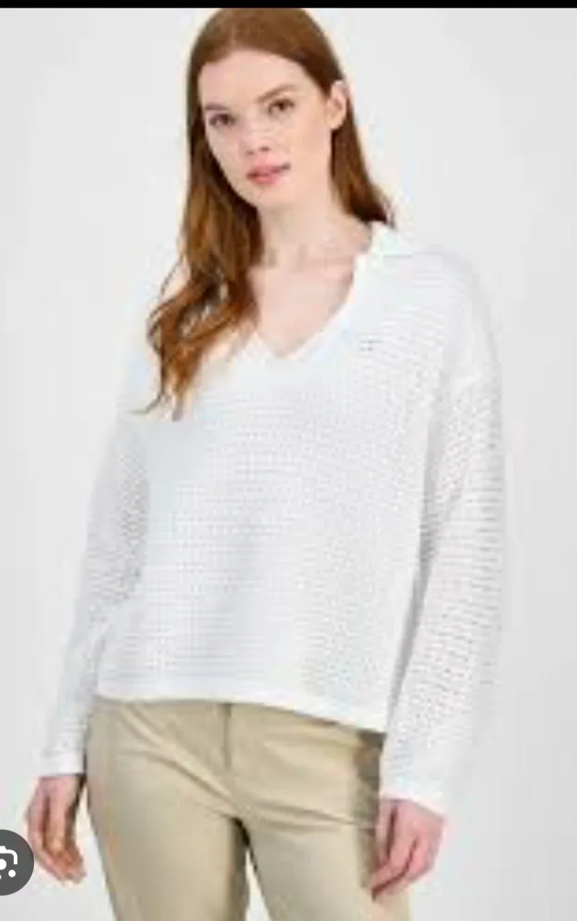 Tommy Hilfiger White Knit Top - Size M