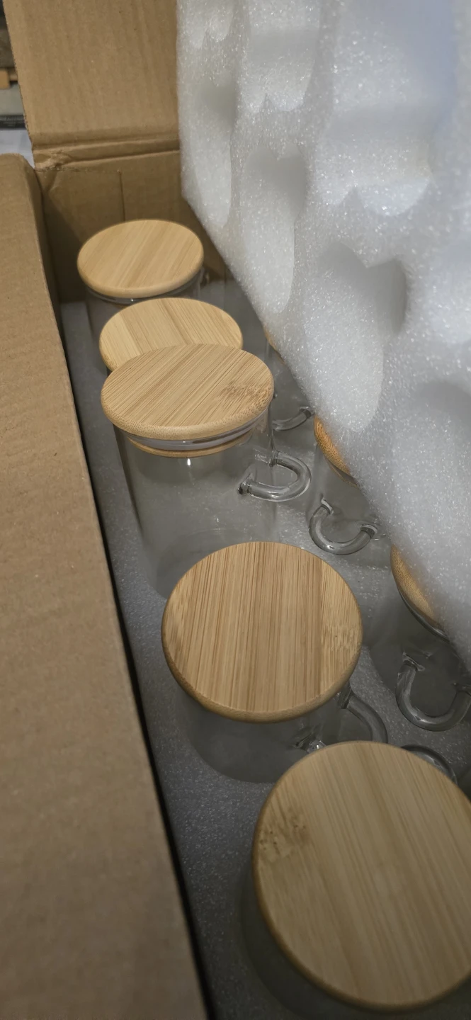 Brand new 10 glass jars for spices with bamboo lid and spoons - photo 2