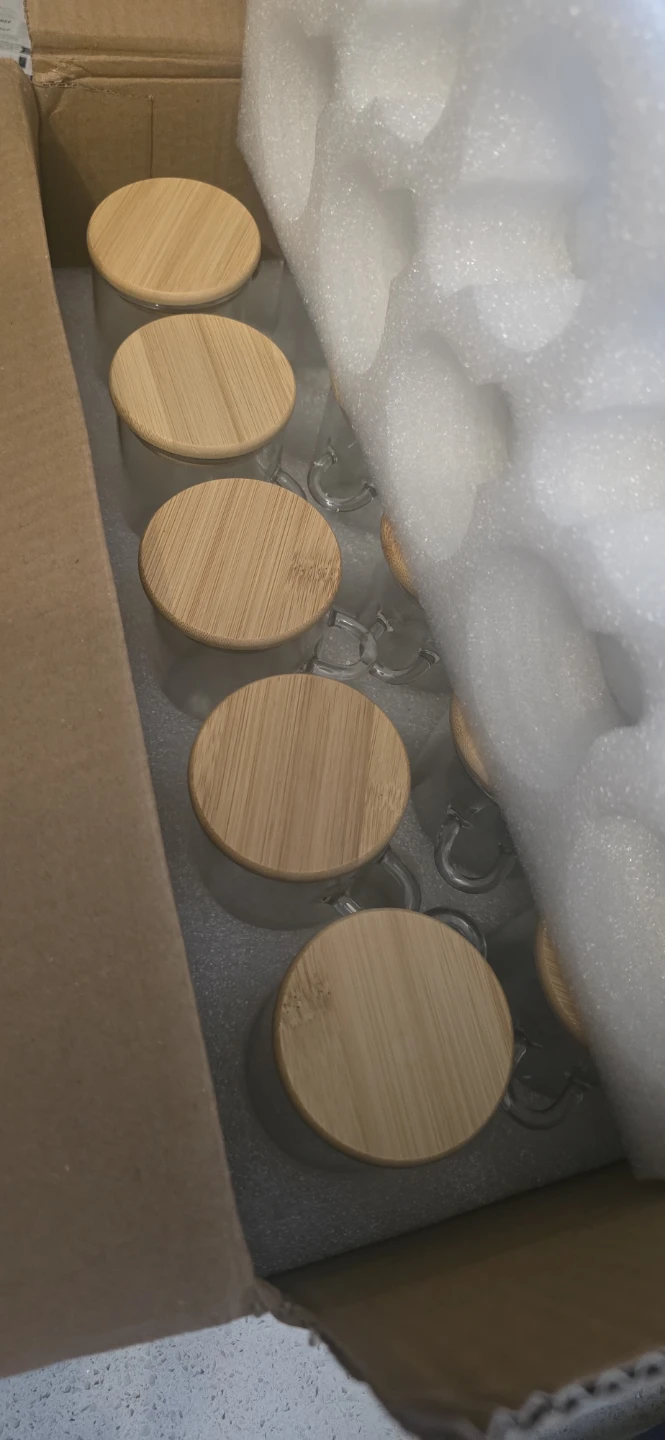 Brand new 10 glass jars for spices with bamboo lid and spoons - photo 4