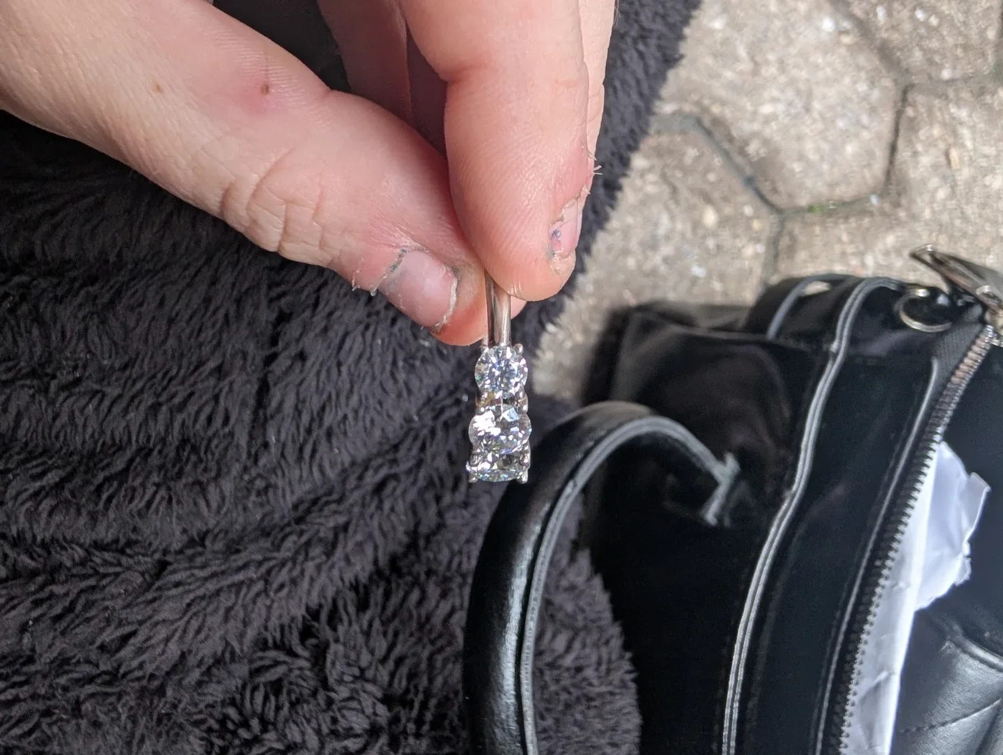 Size 7/7.5 Sterling silver VVS 2 moissanite ring image indicator(2)