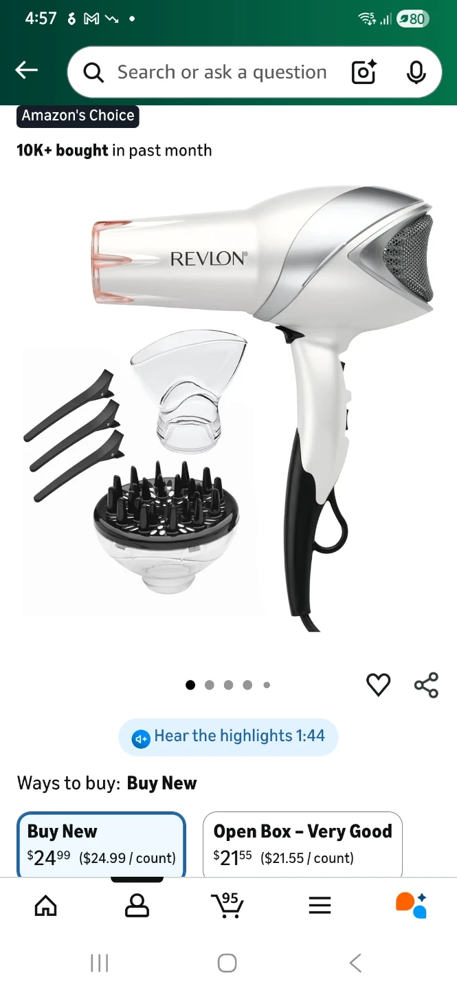 Revlon Infrared Hair Dryer with Diffuser