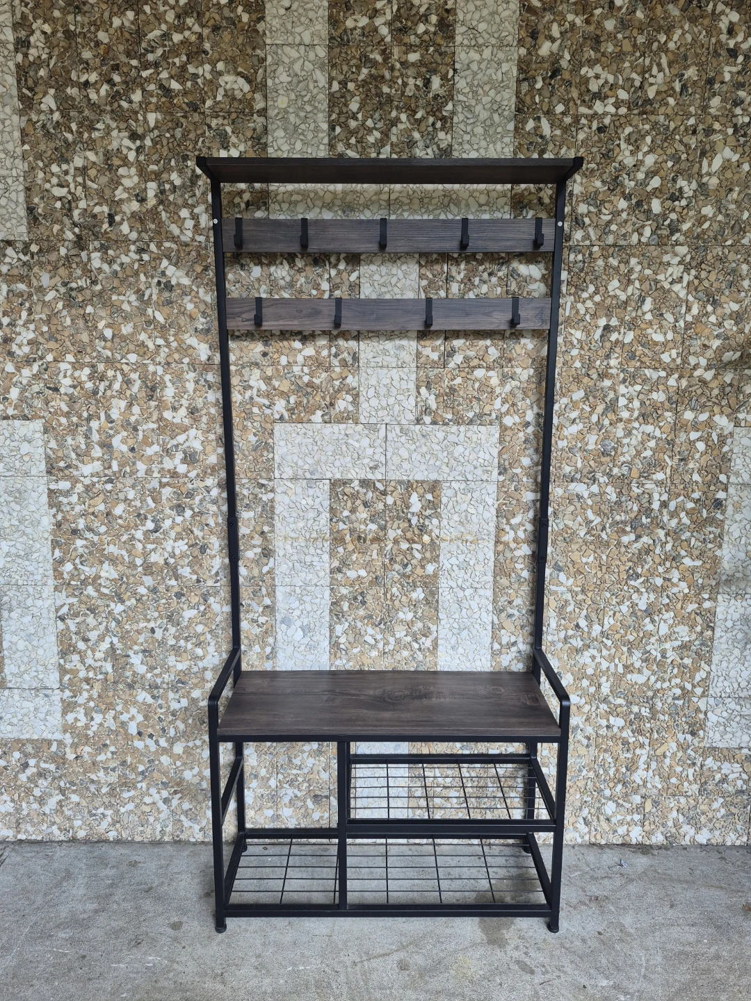 Hall Tree with Bench & Coat Rack
