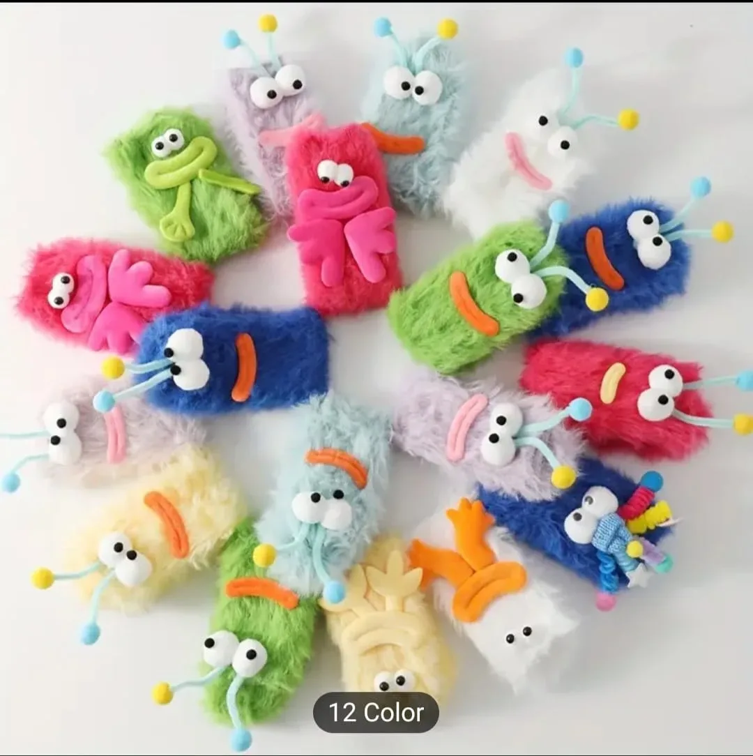 Cute caterpillar Plush Socks - One Size standard