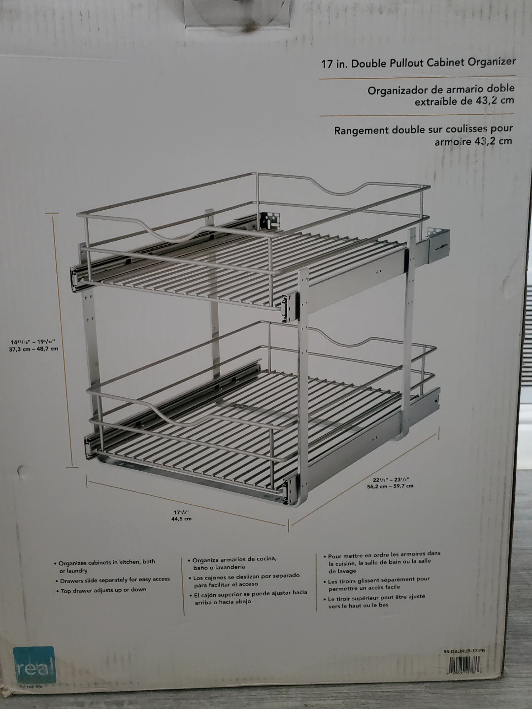 17" Double Pullout Cabinet Organizer
