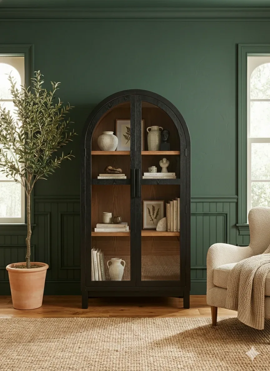 Black Arched Display Cabinet