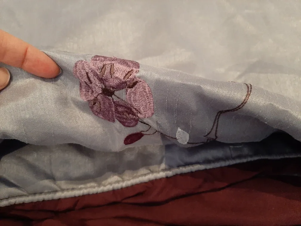 Purple Floral Queen Size Duvet Cover and 2 Pillowcases Set