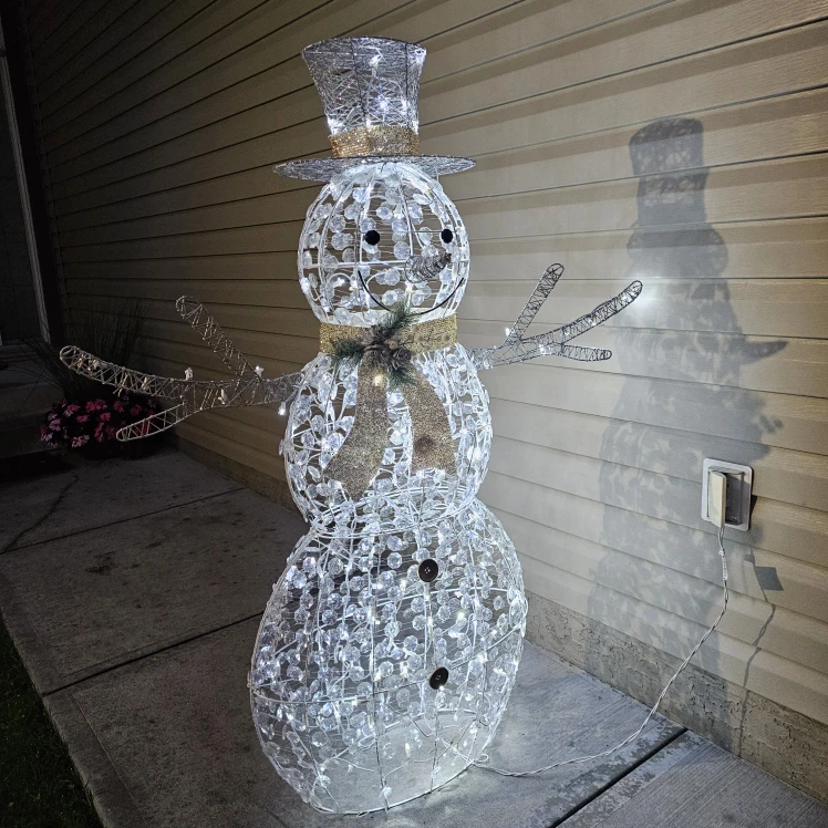 Lighted Crystal Snowman Decoration - photo 2