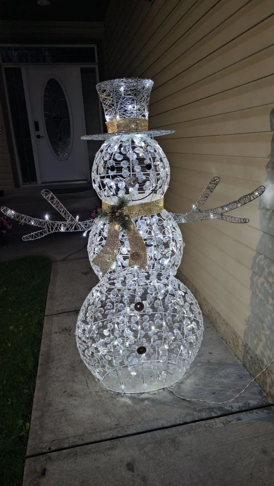 Lighted Crystal Snowman Decoration - photo 3