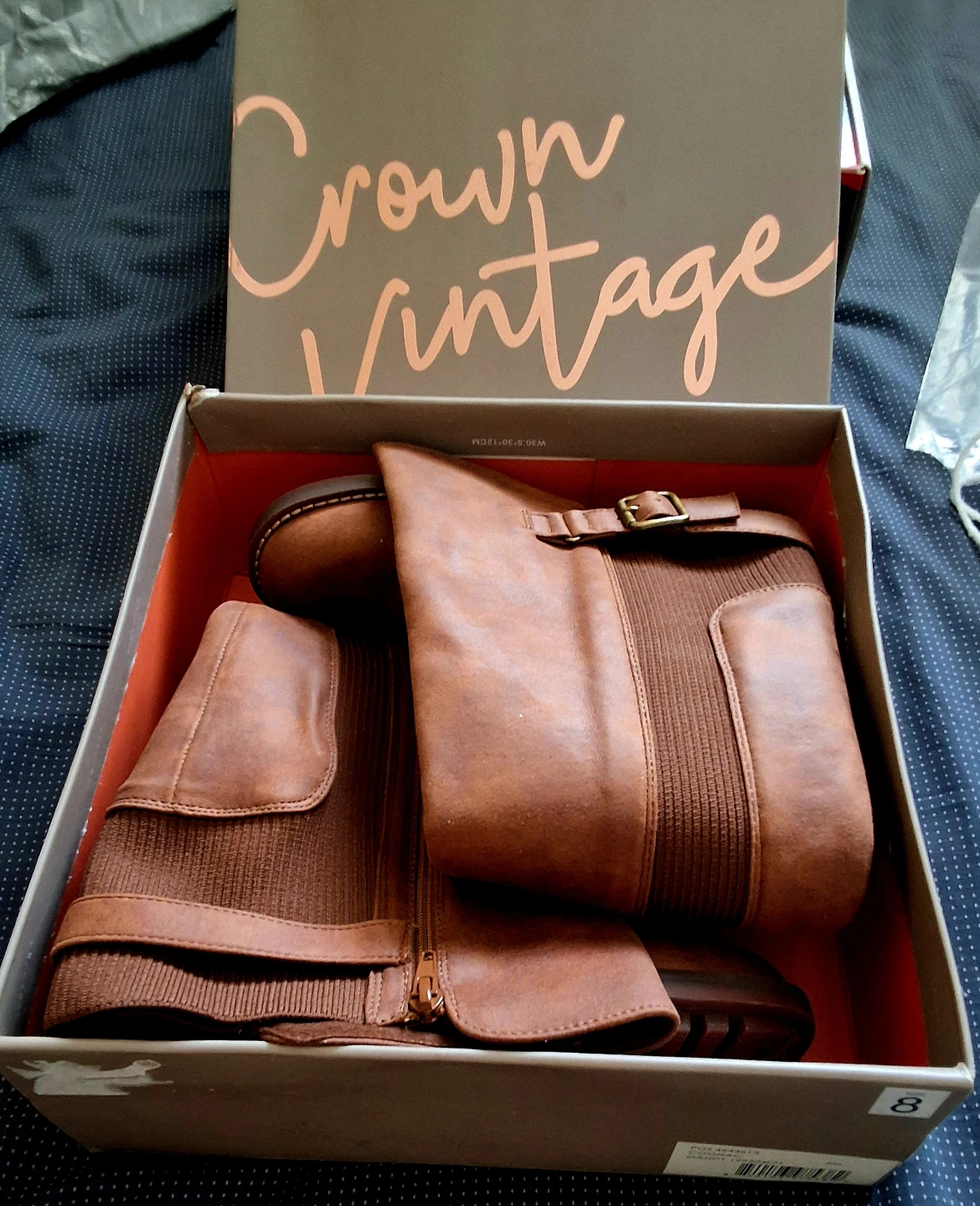 Crown Vintage Brown Boots, Size 8, with Box - photo 2