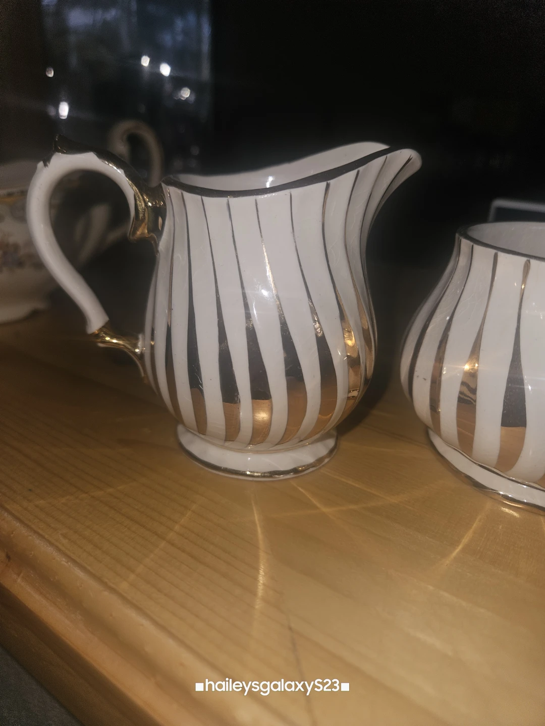 Vintage Creamer Pitcher - White & Gold