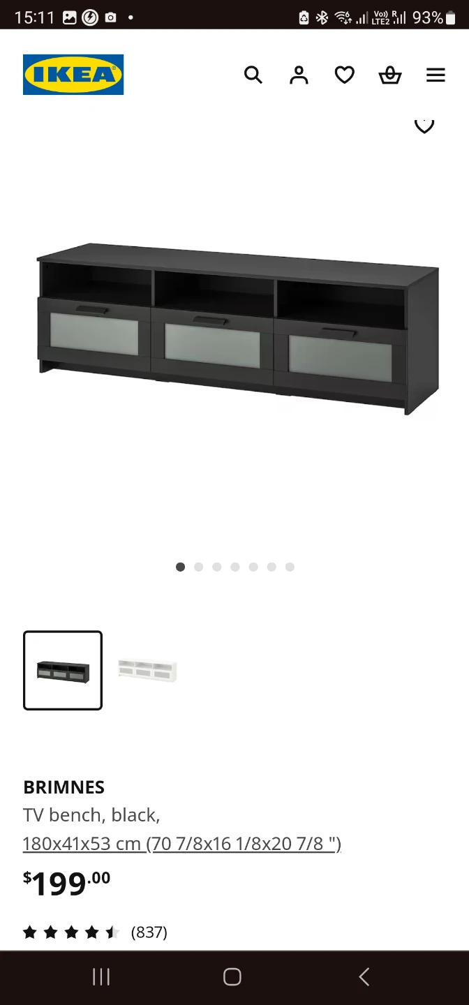 IKEA Brimnes TV Bench - Black - photo 2