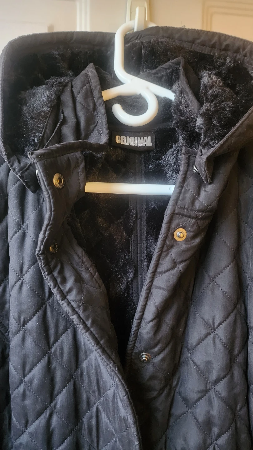 Original Black Quilted Women's Winter Coat - XL