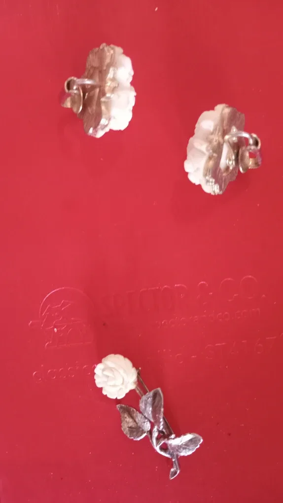 Vintage Flower Brooch & Earrings Set image indicator(2)