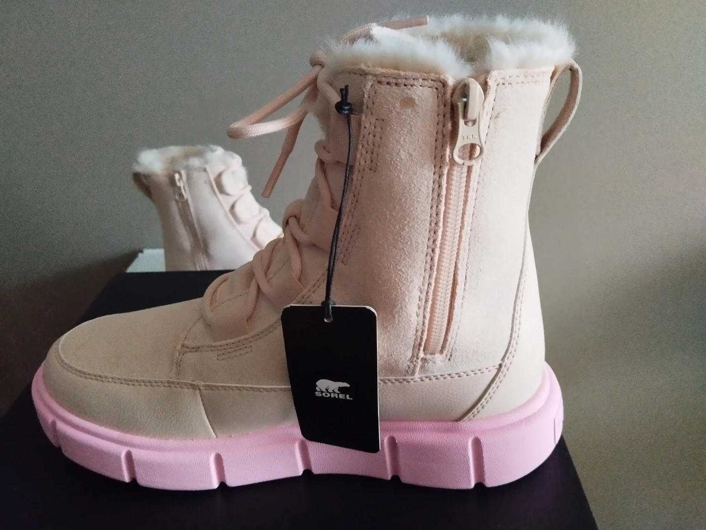Brand New Sorel Girl's Brex Lace Boot - Pink size 5 for youth - photo 3