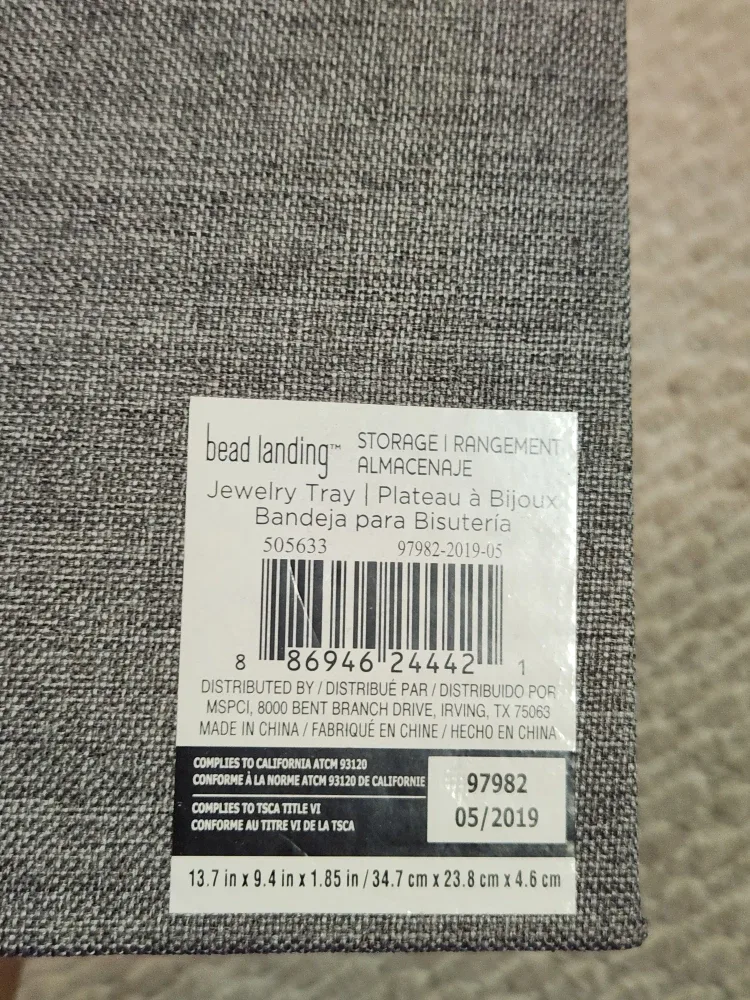 Jewelry Organizer with glass cover and grey fabric #Cleanout image indicator(5)