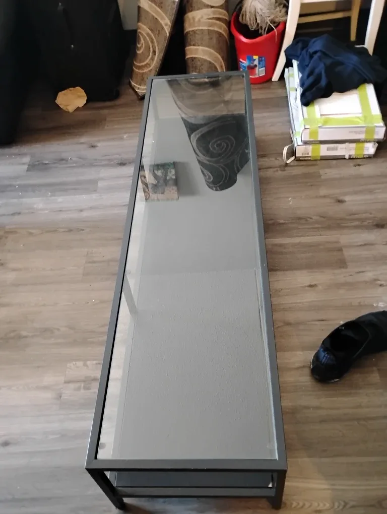 Glass Top Coffee Table - Black Frame image indicator(2)