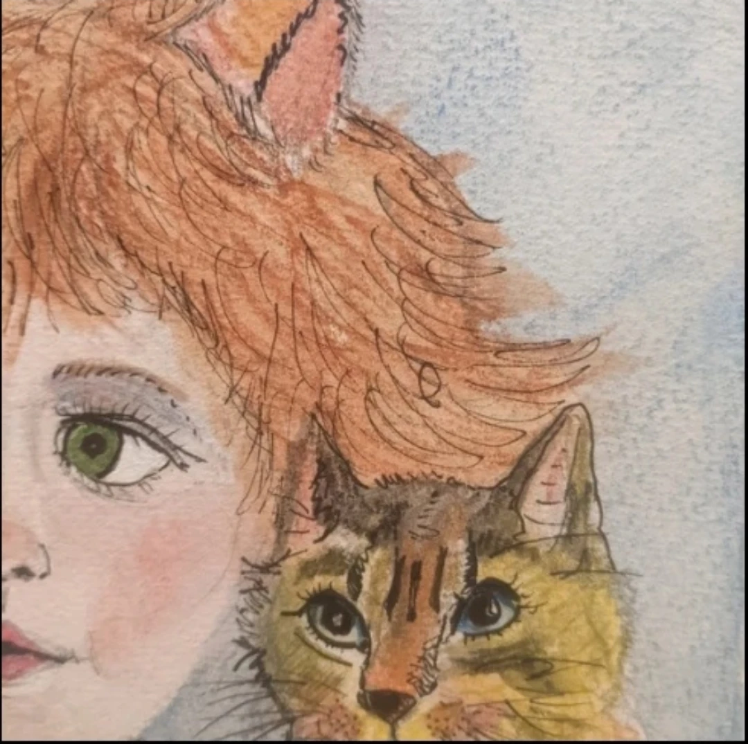 Original illustration/watercolor Cat Girl - photo 4