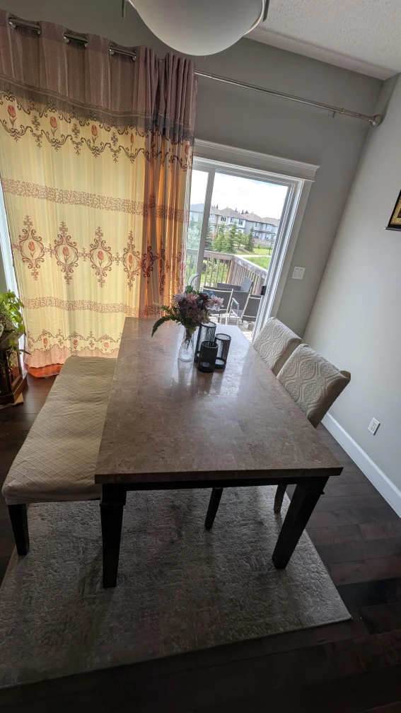 Dining Table with Bench and Chairs