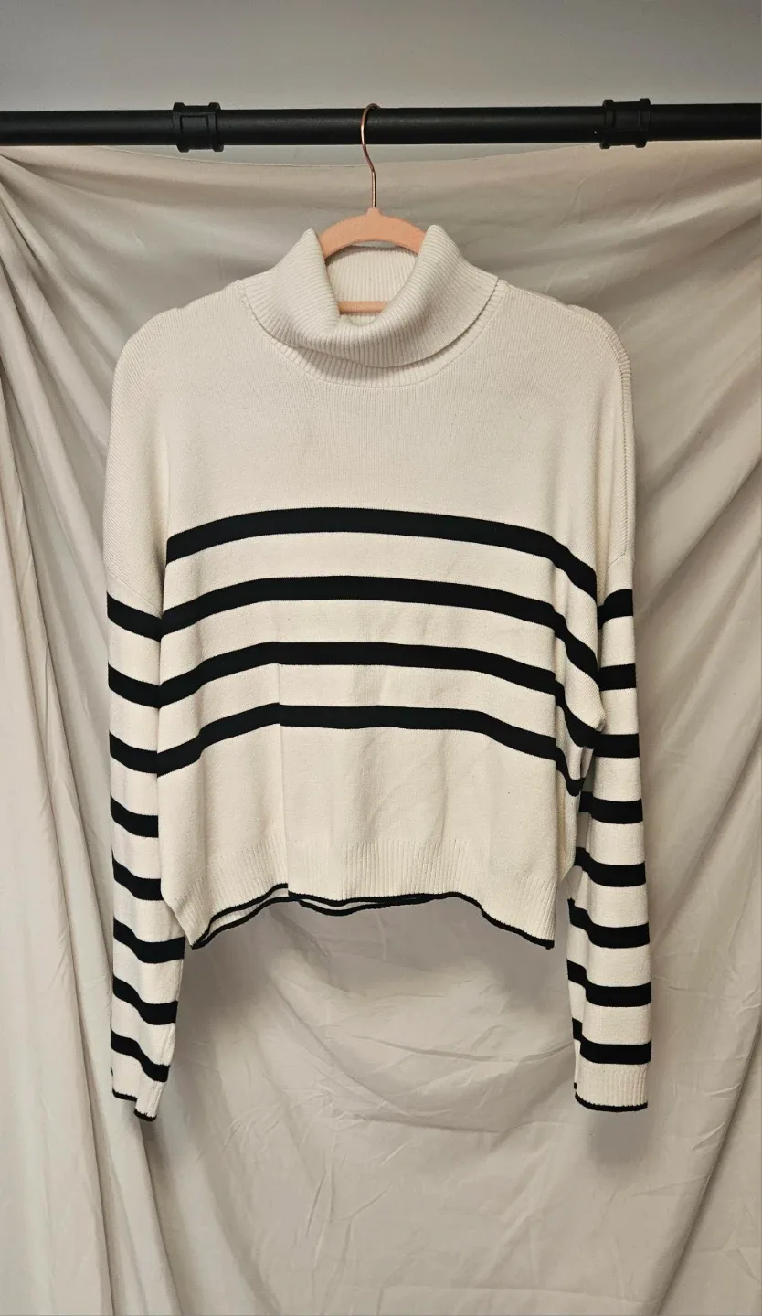 Dynamite Striped Turtleneck Sweater - XL