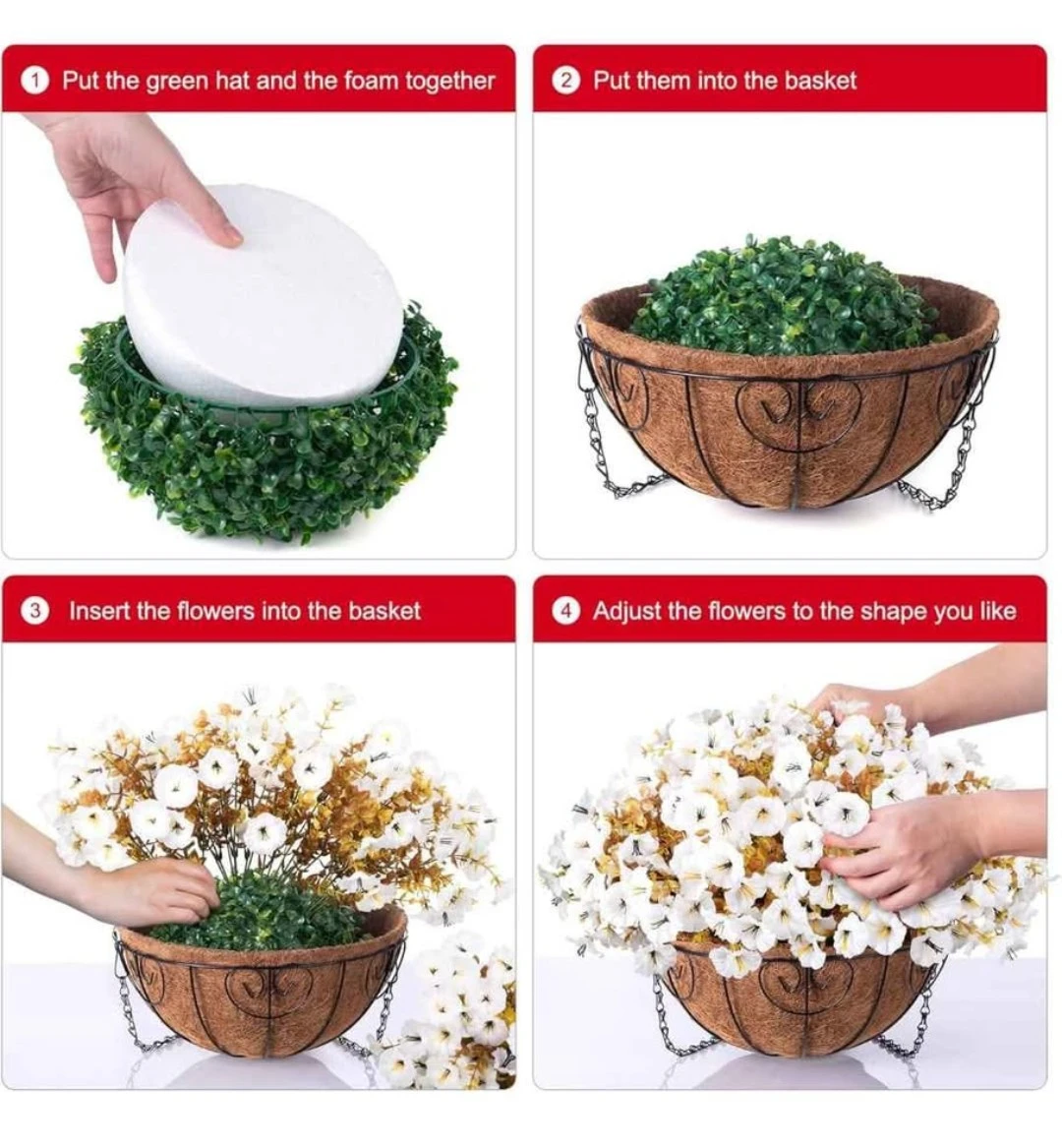 Hanging Flower Basket with Artificial Flowers - photo 5
