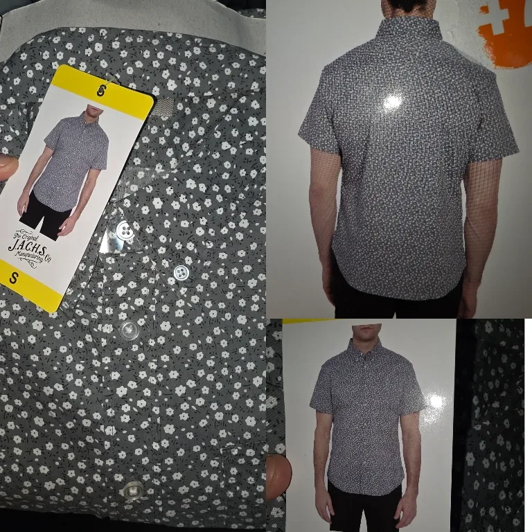 JACHS Gray Floral Shirt - Size S