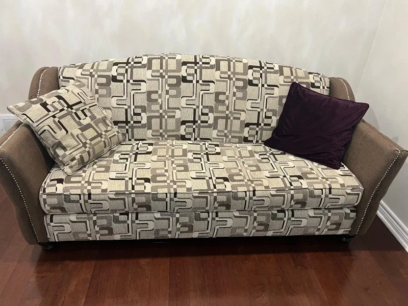 Patterned Sofa with Pillows 2 couches image indicator(2)