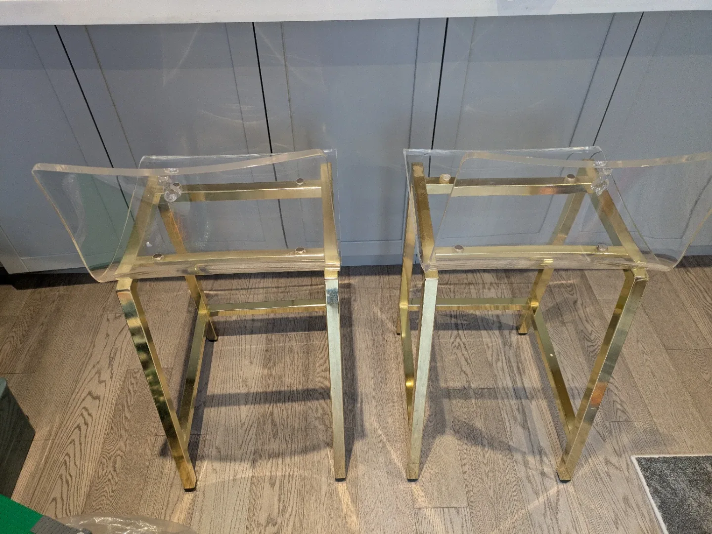 Acrylic & Gold Bar Stools - Set of 2 image indicator(2)