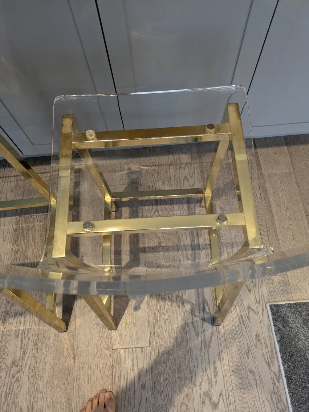 Acrylic & Gold Bar Stools - Set of 2 image indicator(3)