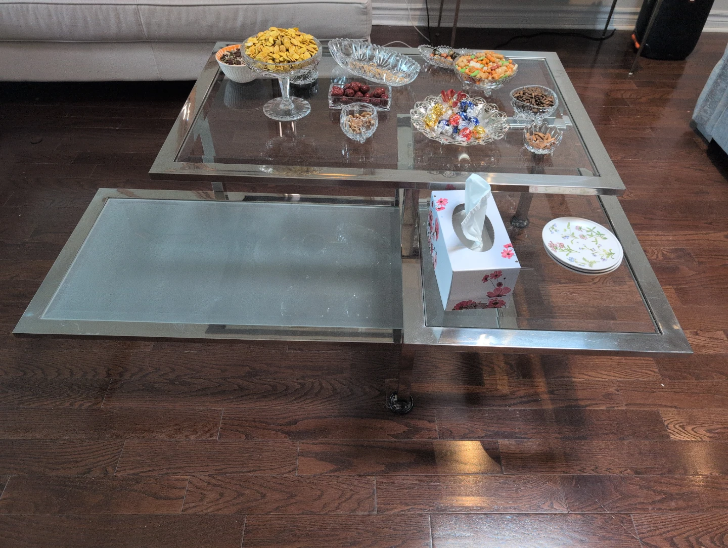 Coffee Table - Glass & Chrome - photo 2