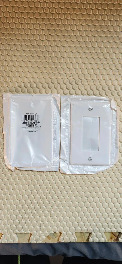 2pcs. Leviton White Light Switch Cover - New