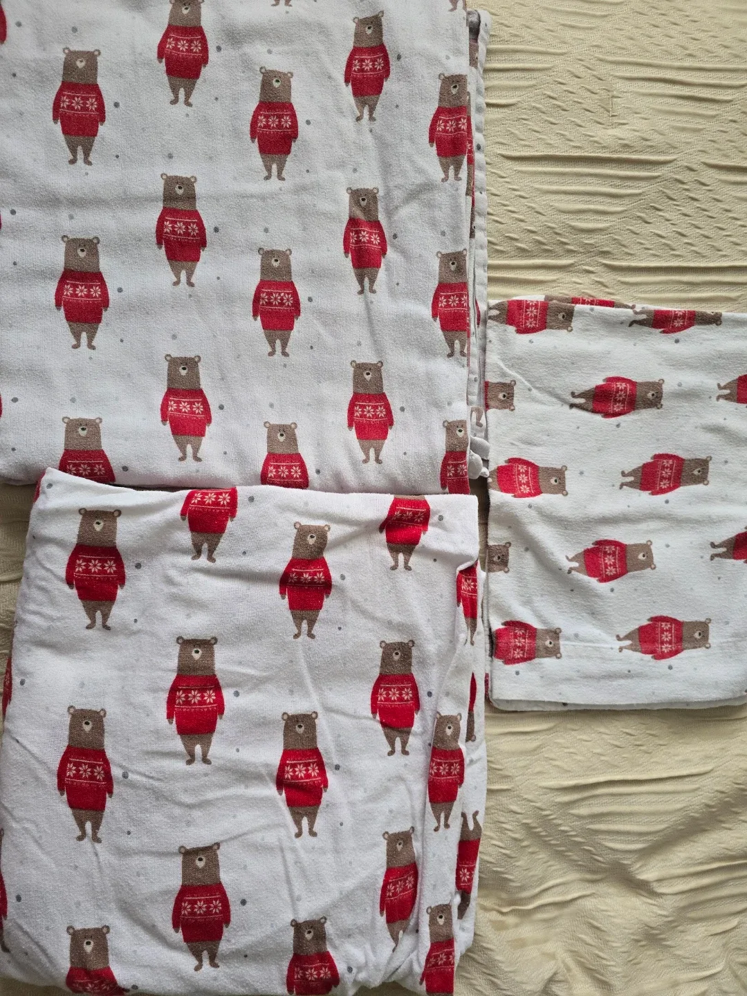 Twin size Bear Print Bed Sheet Set 3pc image indicator(2)