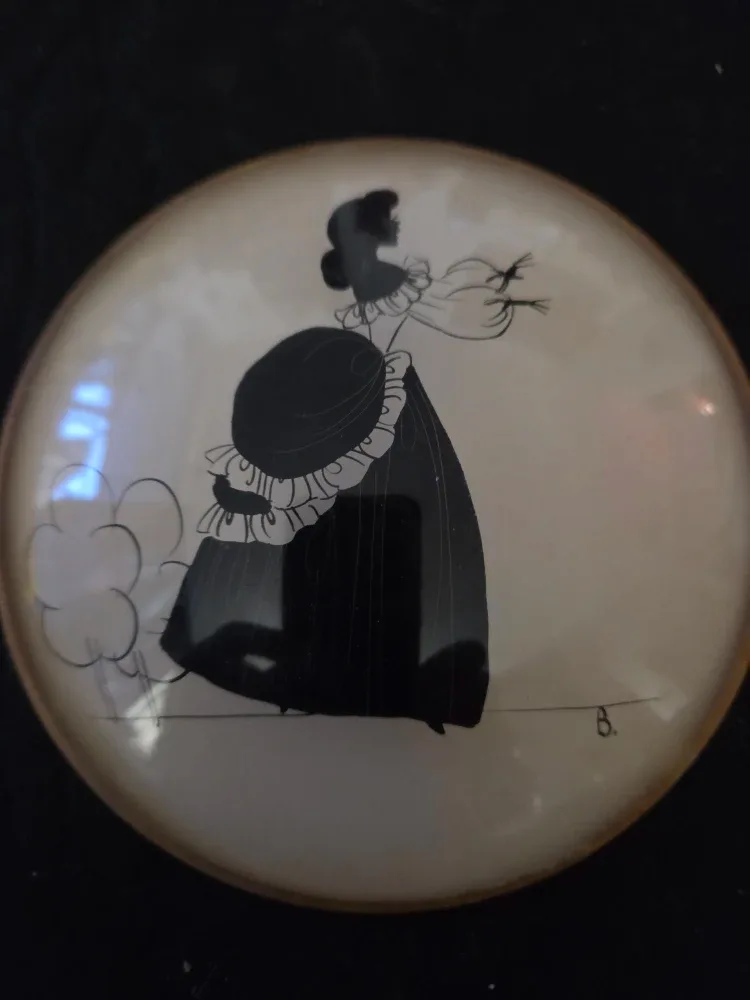 Antique Silhouette Art In Bubble Glass