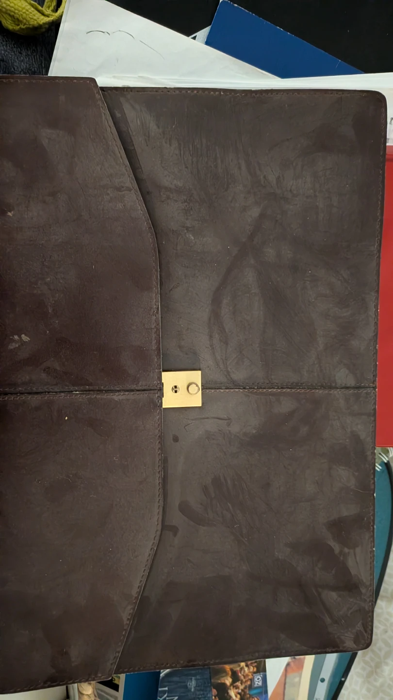 Brown Leather Portfolio -#gifting