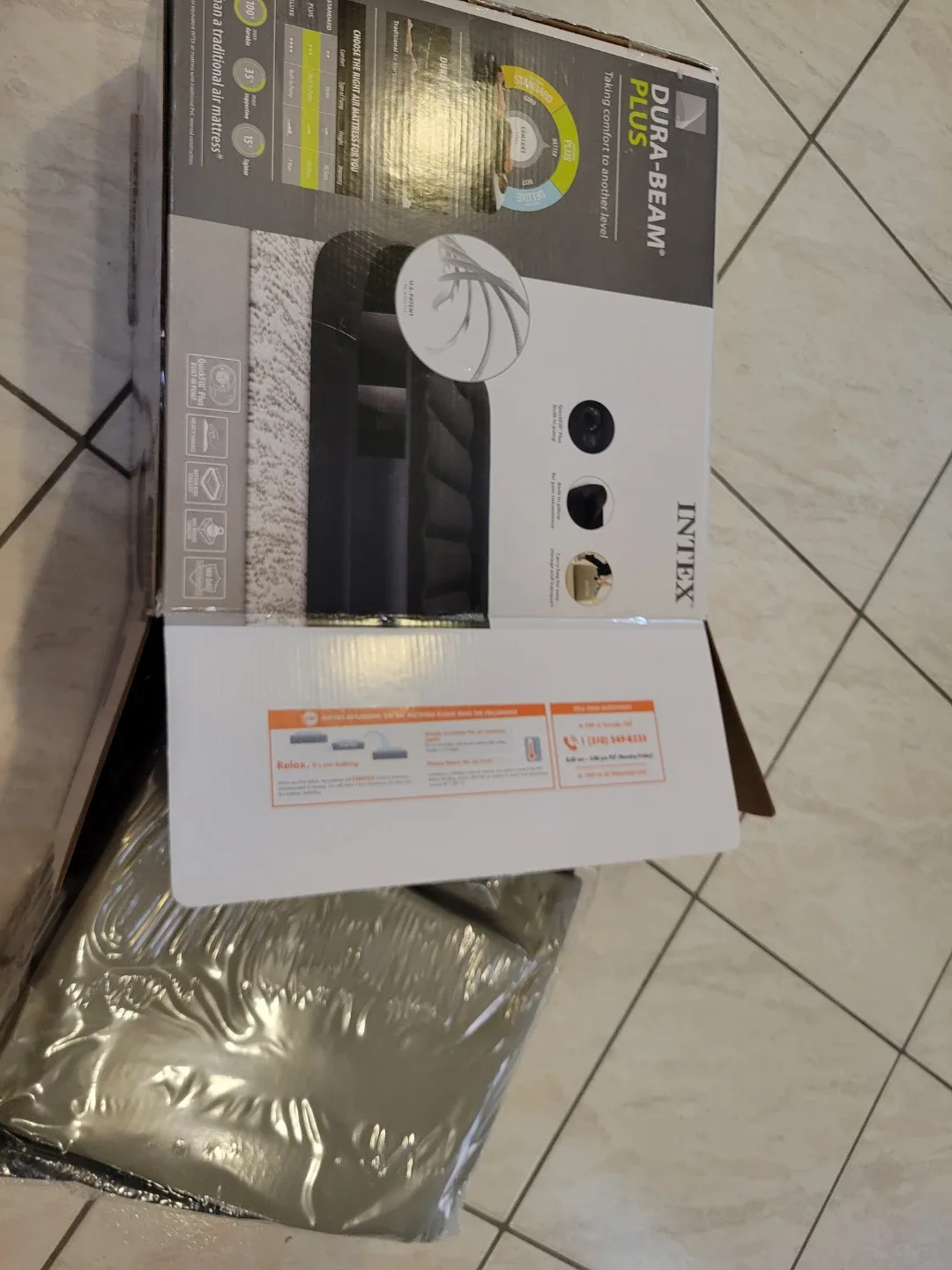 INTEX Dura-Beam Queen Air Mattress with Pump image indicator(5)