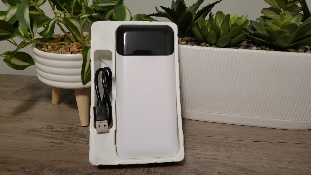 White Portable Power Bank with Cables - Brand New - #Cleanout