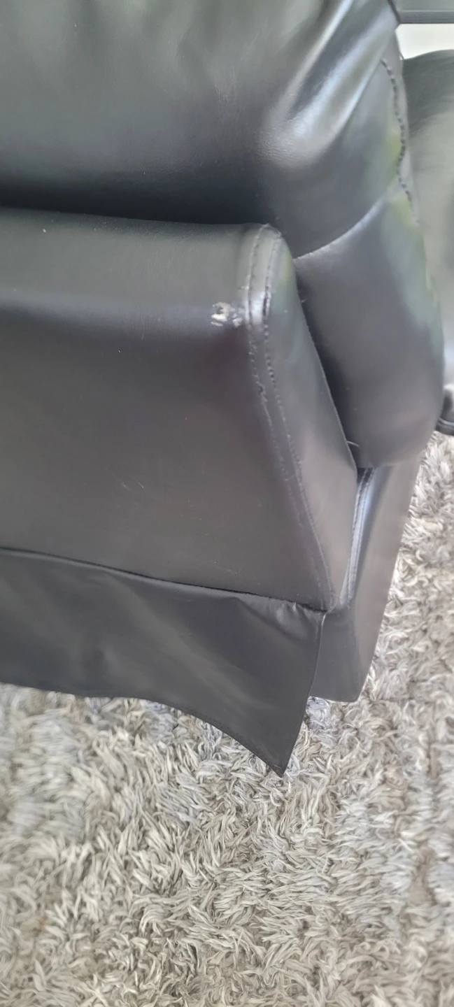 Black Leather Reclining Love Seat