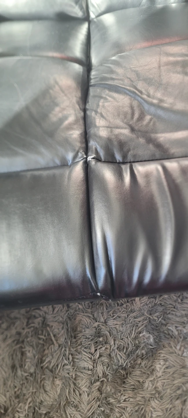 Black Leather Reclining Love Seat - photo 2