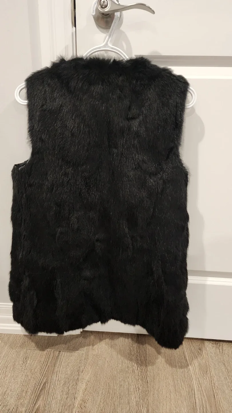 QueenTina Black Real Fur Vest Size M image indicator(3)